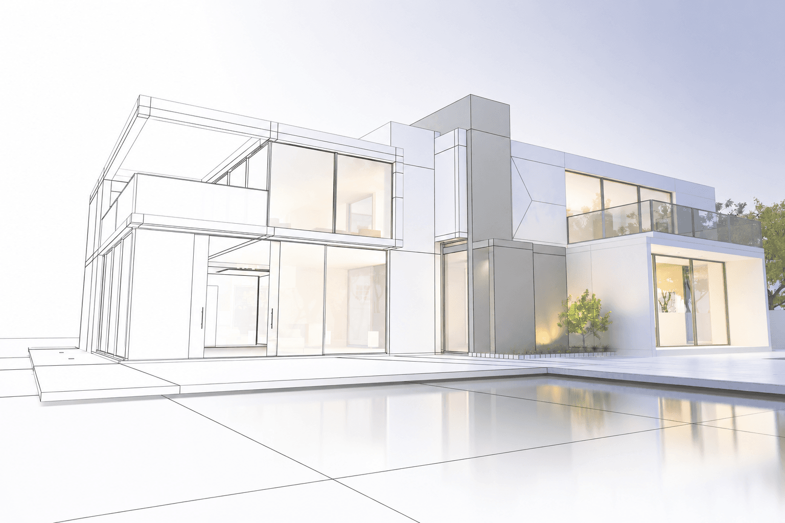 ConstructionX modern custom home and project delivery visual.