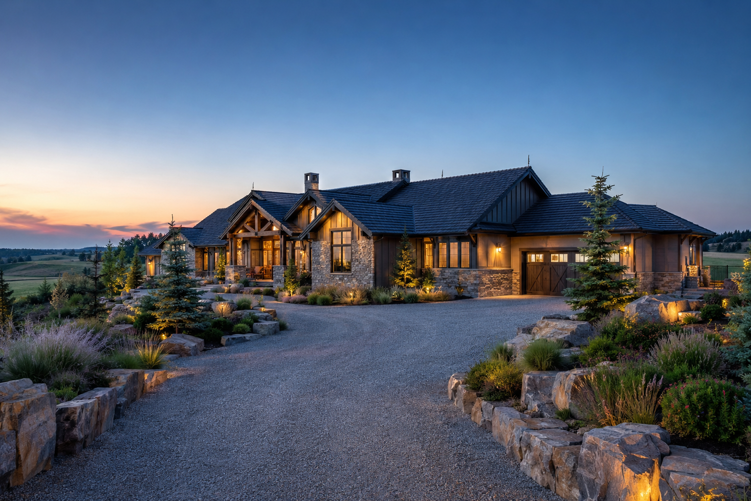ConstructionX rural and estate exterior visual.