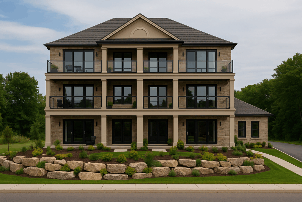 Contemporary multi-unit residential development in Ontario designed for rental income and family living