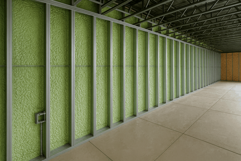 Spray foam insulation installed in steel framing – ConstructionX, trusted Custom Home Builders in Banff