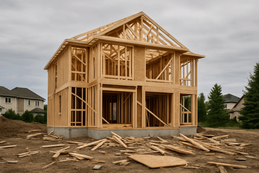 Custom home under construction in Ontario — Custom Home Builders in Ontario
