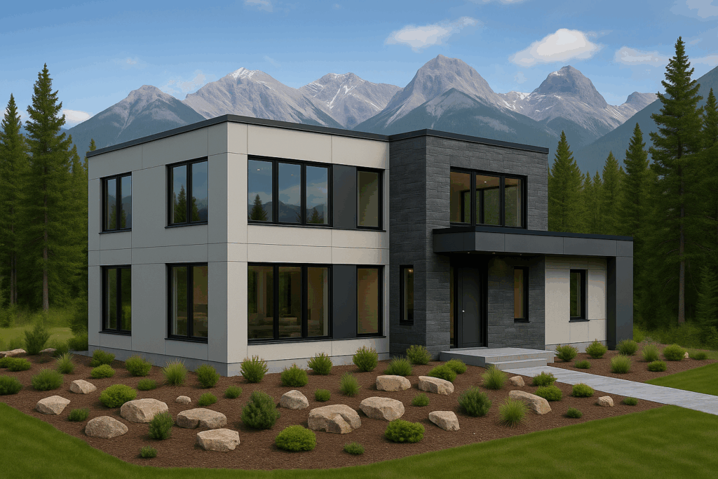 Fire-resilient modern home in Alberta — Custom Home Builders in Alberta