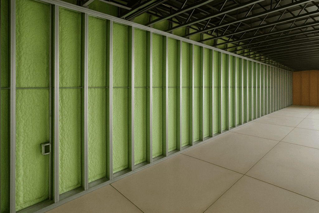 Spray foam insulation with steel framing — Custom Home Builders in Sylvan Lake