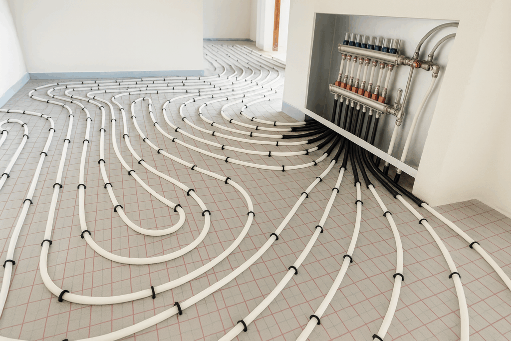 Radiant floor heating installation by ConstructionX — Custom Home Builders in Windermere