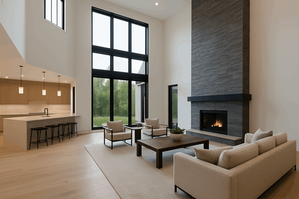 Lavish great room interior by ConstructionX — Custom Home Builders in Windermere